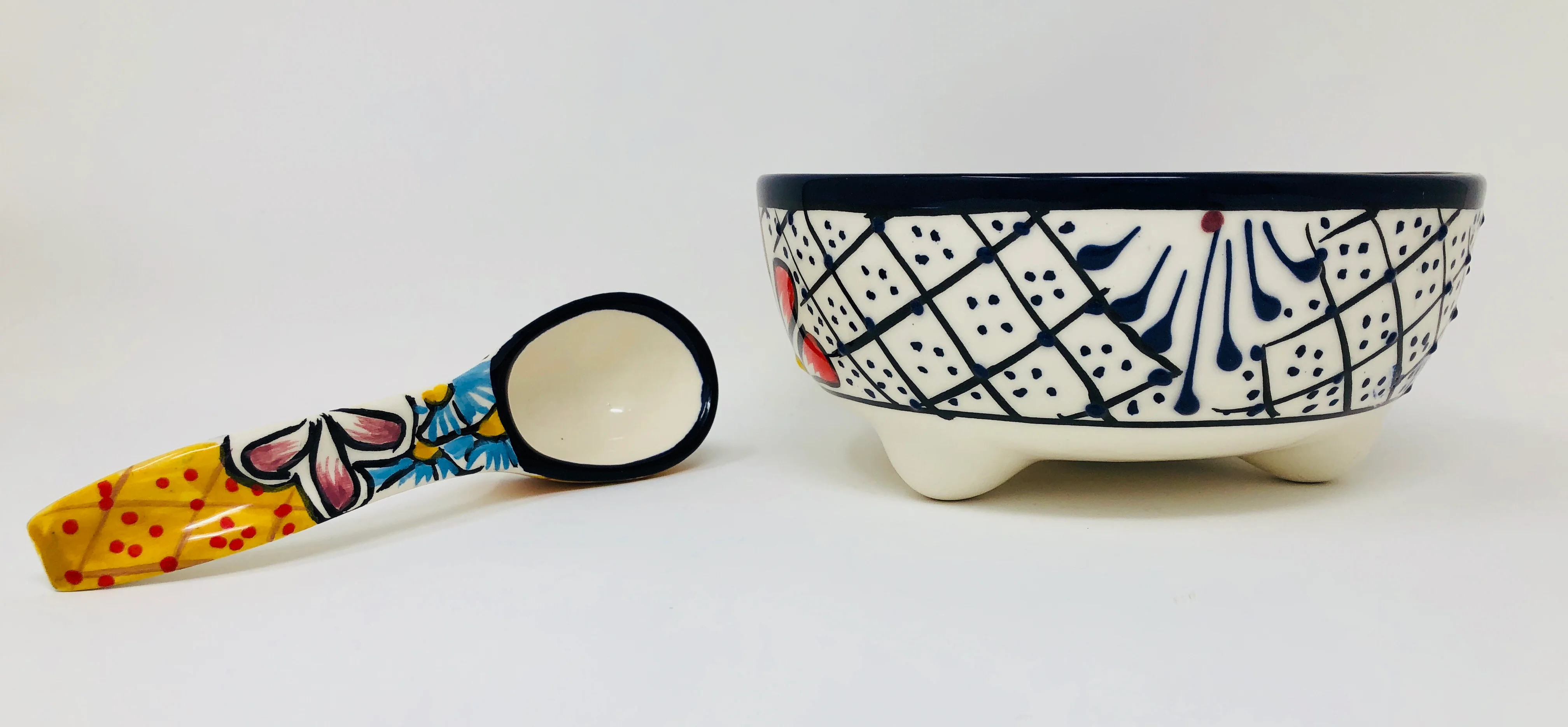 Talavera Molcajete Serving Bowl W/ Spoon - Image 2