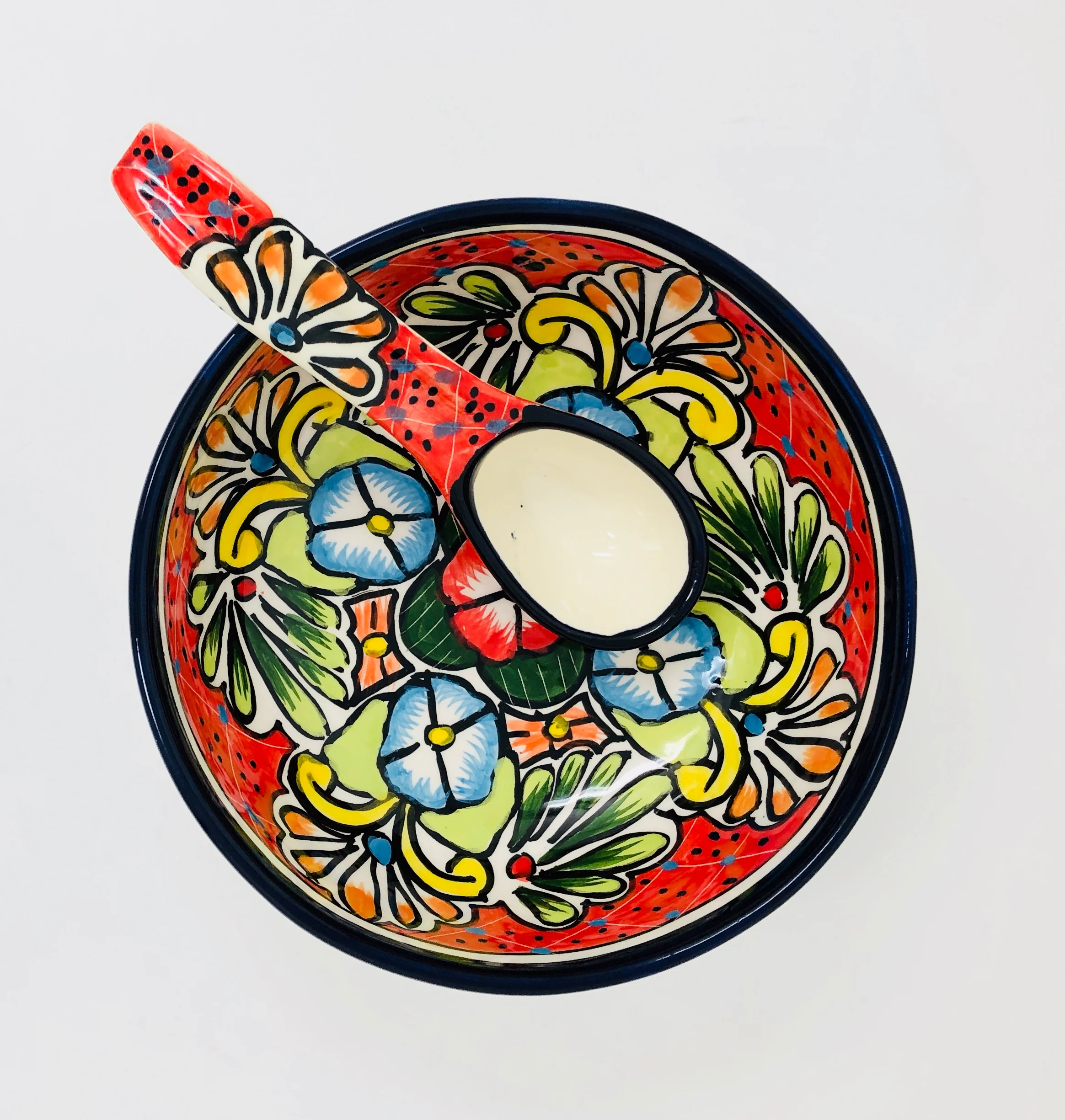 Talavera Molcajete Serving Bowl W/ Spoon - Image 4